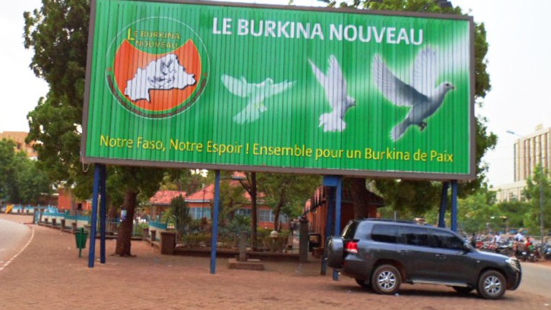 Billboard promoting peace in Ouagadougou