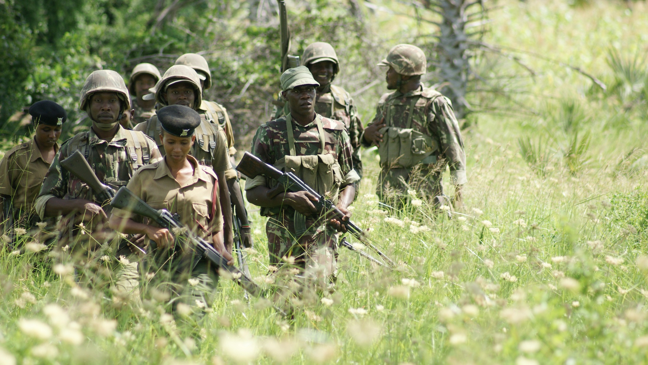 Police patrol in Mpeketoni, Lamu county, Kenya (July 2014)