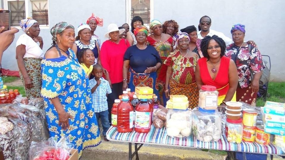 In better times - market in Little Liberia selling food items from home