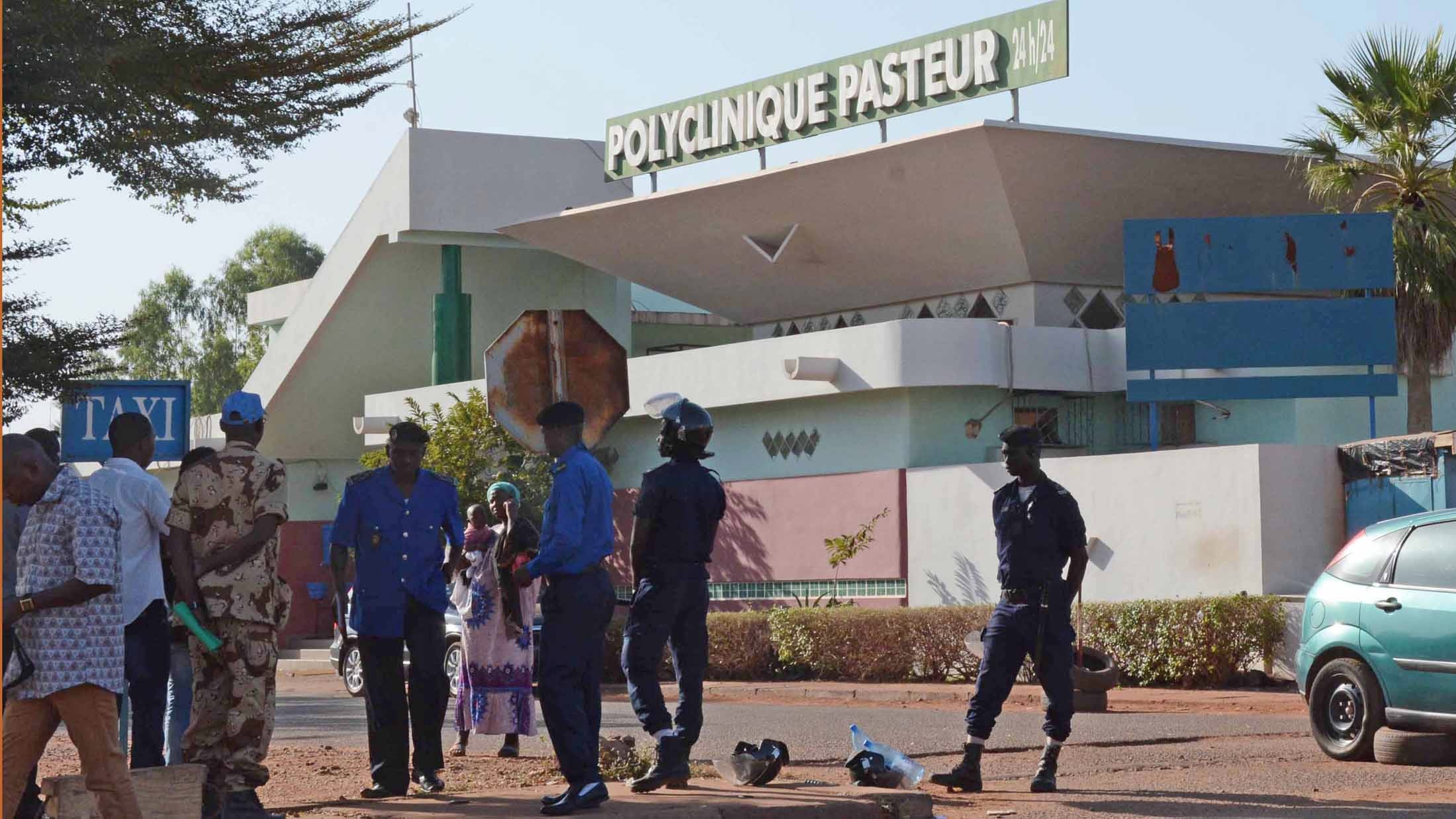 Police turned away patients at the Clinique Pasteur in Bamako, after the hospital was put under quarantine for the Ebola virus.