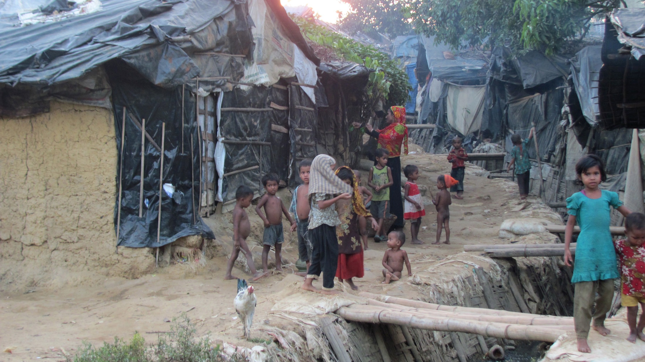 An unregistered Rohingya refugee camp in southern Bangladesh.