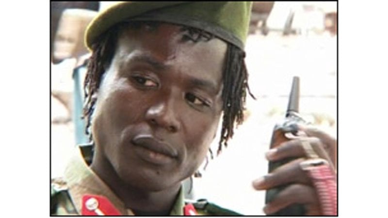 Screen grab of senior LRA leader Dominic Ongwen, who is soon to be transferred to the International Criminal Tribunal in the Hague.