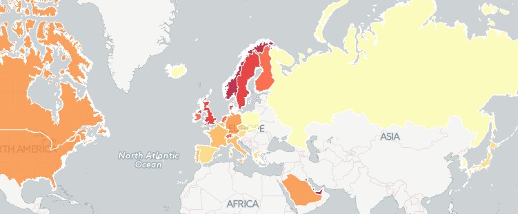 A map of which countries Oxfam says have done their fair share for Syria