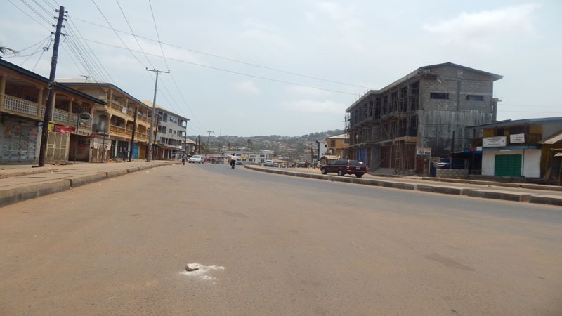 Western Freetown's Lumley neighbourhood, normally bustling with activity, is deserted during a three-day