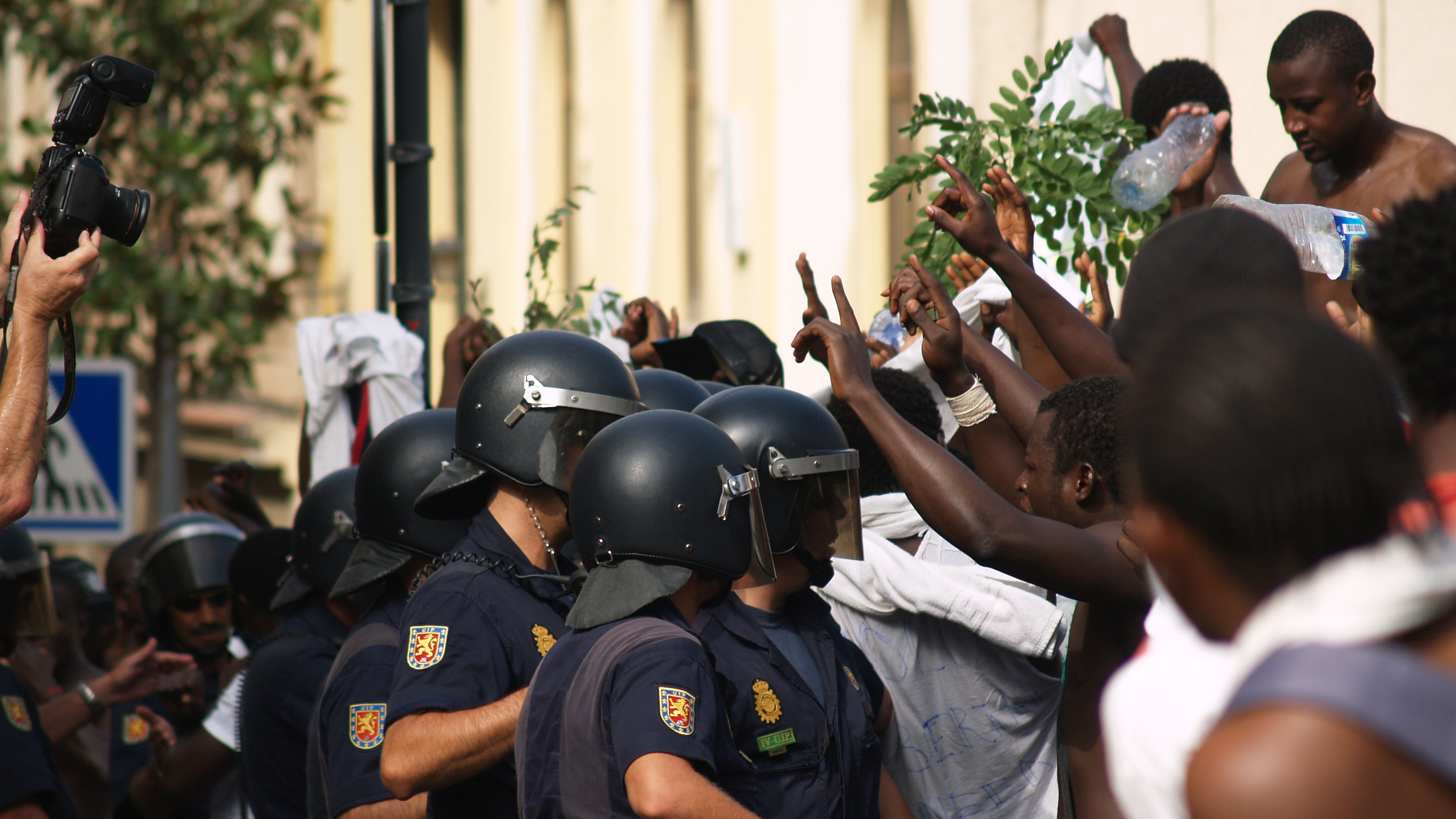 Migrants protesting in the Spanish enclave of Ceuta in North Africa, in 2010. Ceuta and its sister enclave Melilla are Europe's two existing 'offshore solutions' for irregular migrants and asylum seekers on African soil.