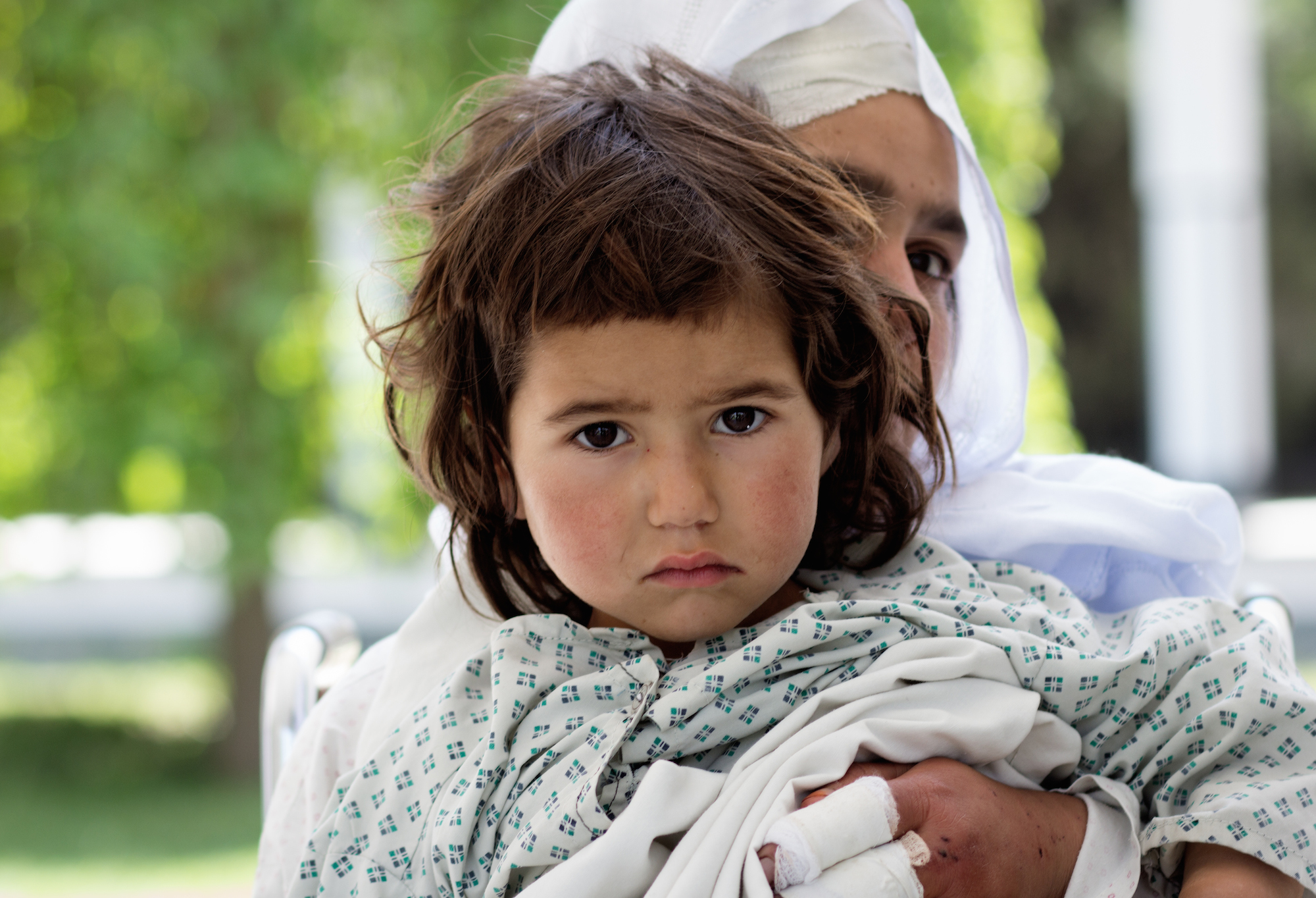 An Afghan child at a trauma hospital run by the Italian NGO Emergency