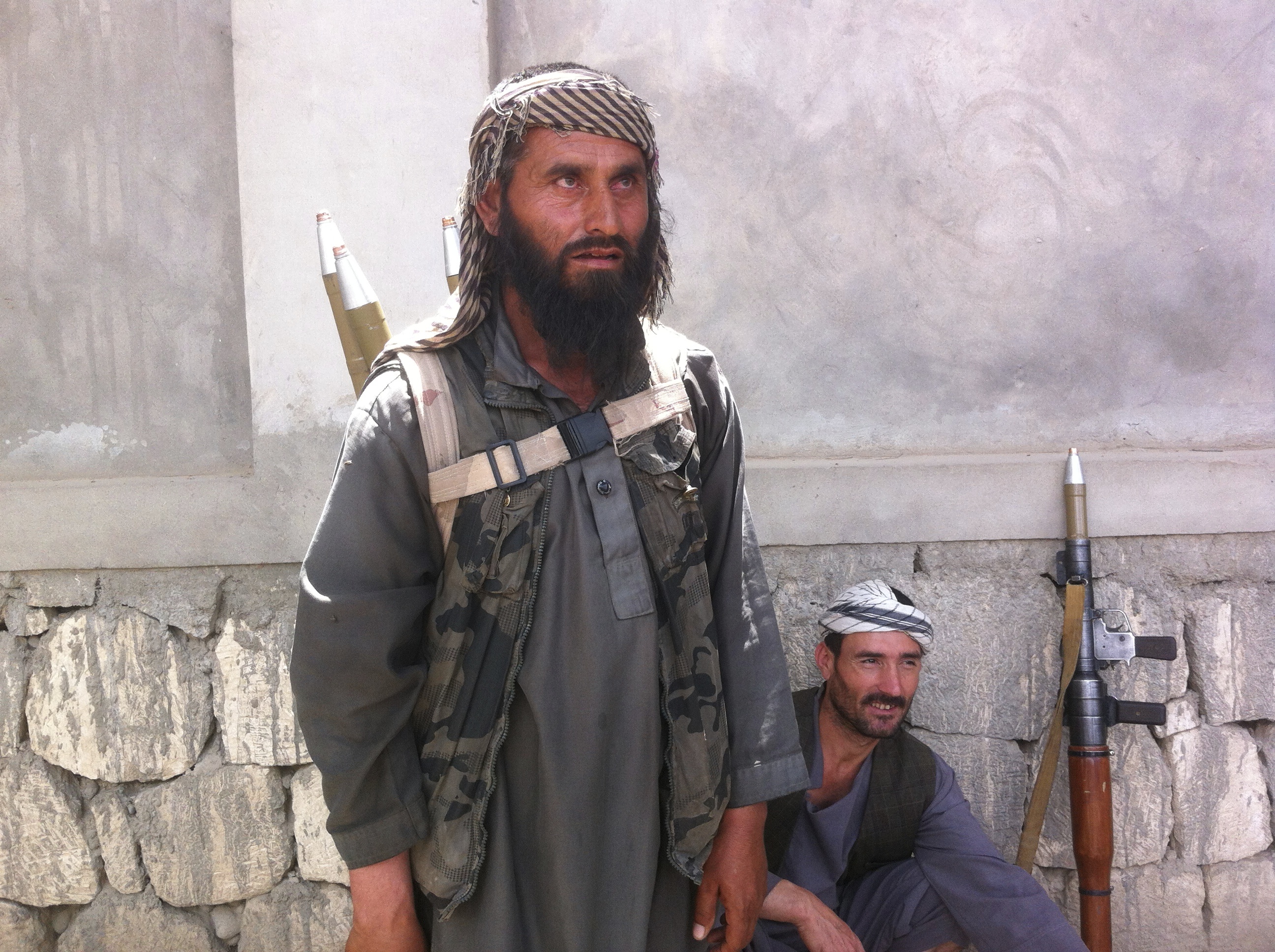 A member of a militia led by Mohammad Omar (also known as “Pakhsaparan” or wall crusher) is pictured on April 2015 in Afghanistan's Kunduz city after being driven out of Khanabad district by the Taliban.
