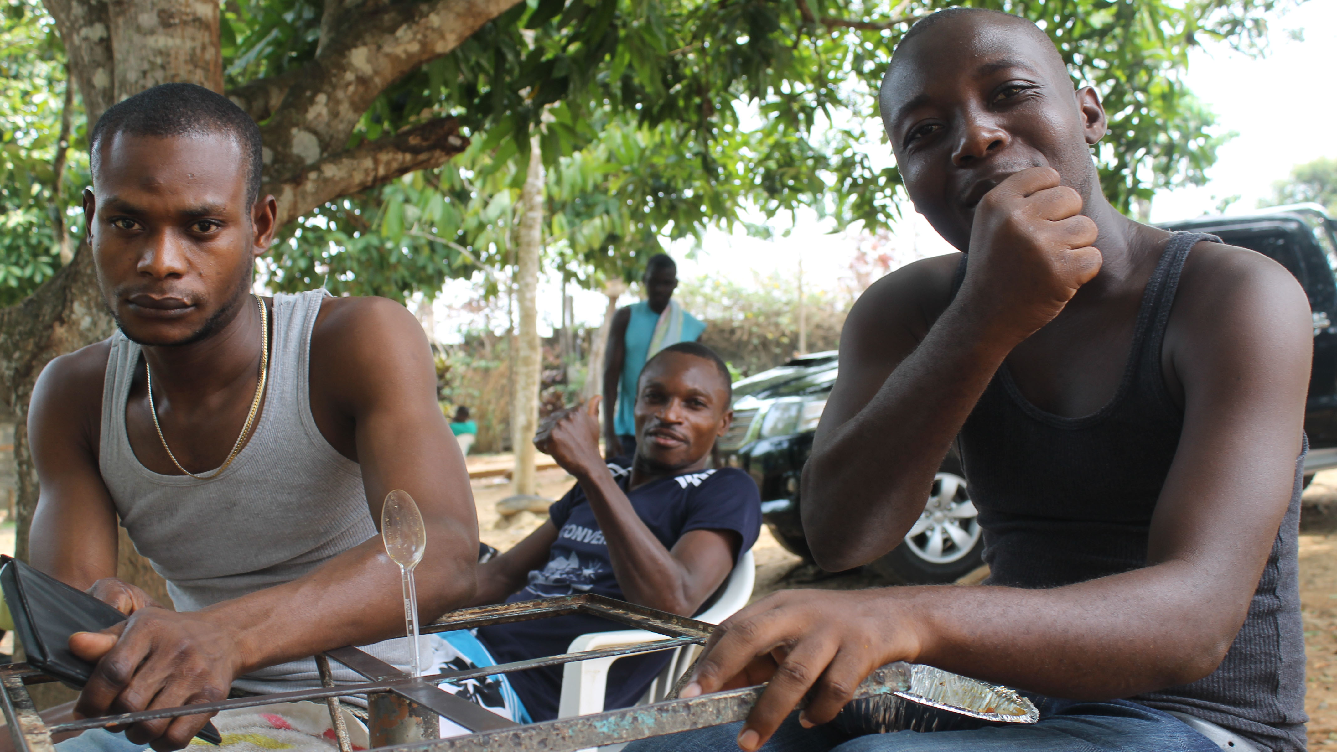Haitian migrants at the “Humanitarian shelter for immigrants and refugees” in the Brazilian state of Acre, near the border with Bolivia