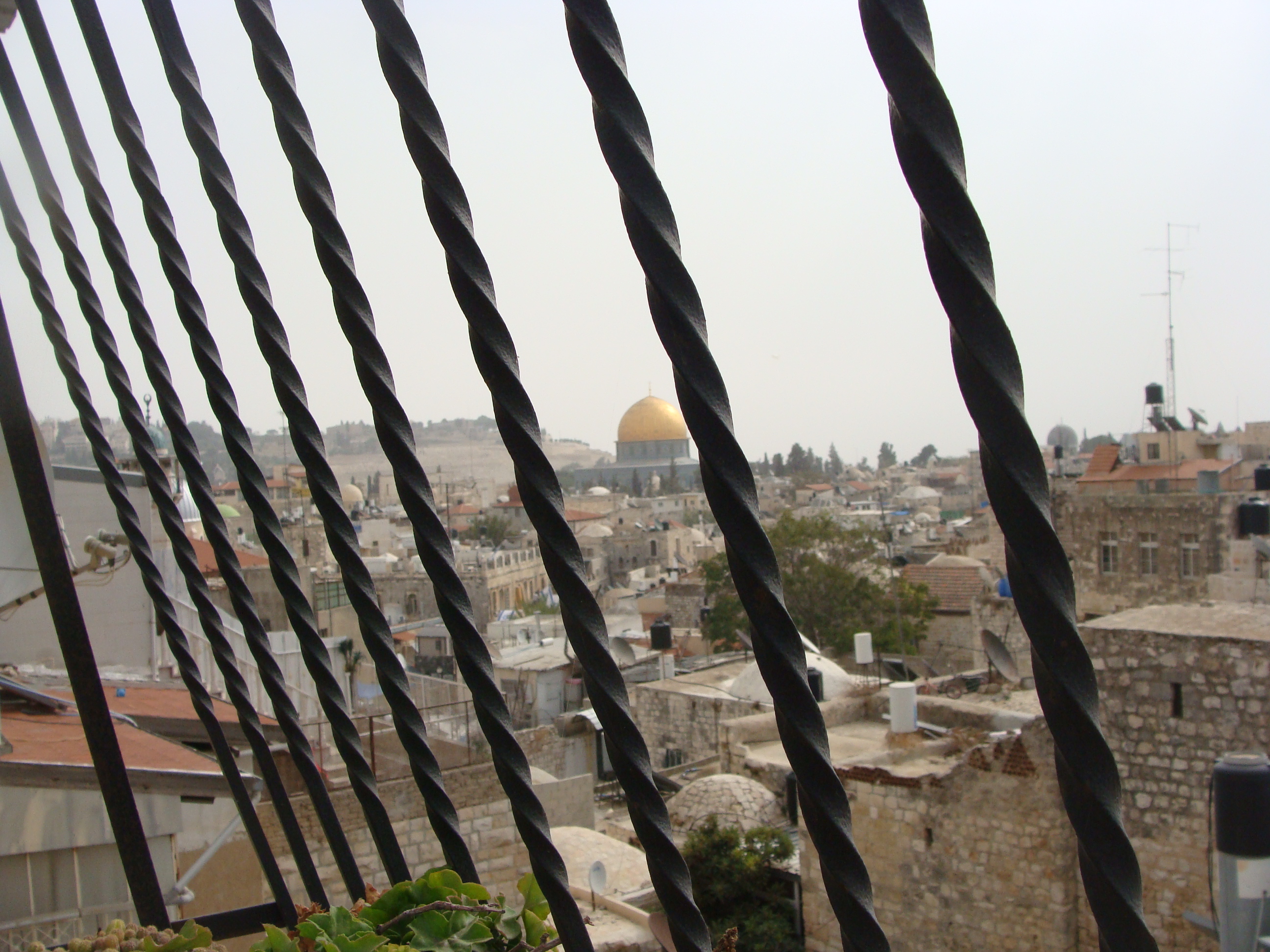The Al-Aqsa mosque viewed from a house in Jerusalem's Old City, owned by the Ghosheh family.