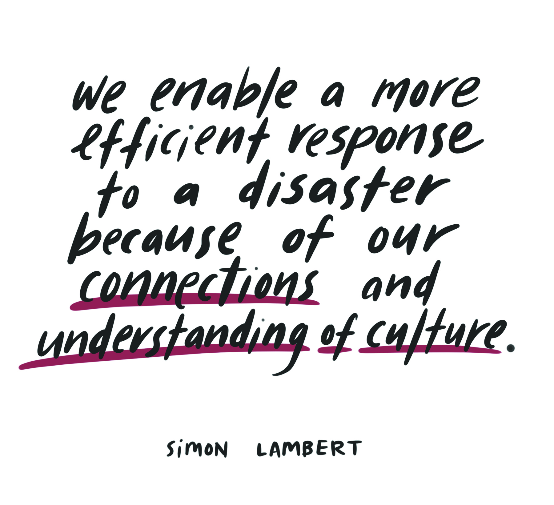 Illustrated quote from Simon Lambert: