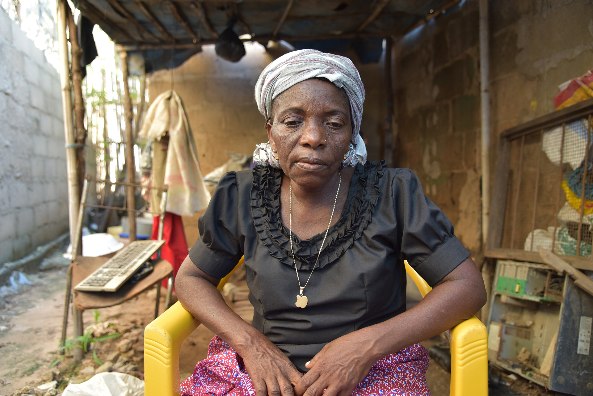 Gracinda Arde is sheltering 45 people in her home in Pemba, and is struggling to cope.