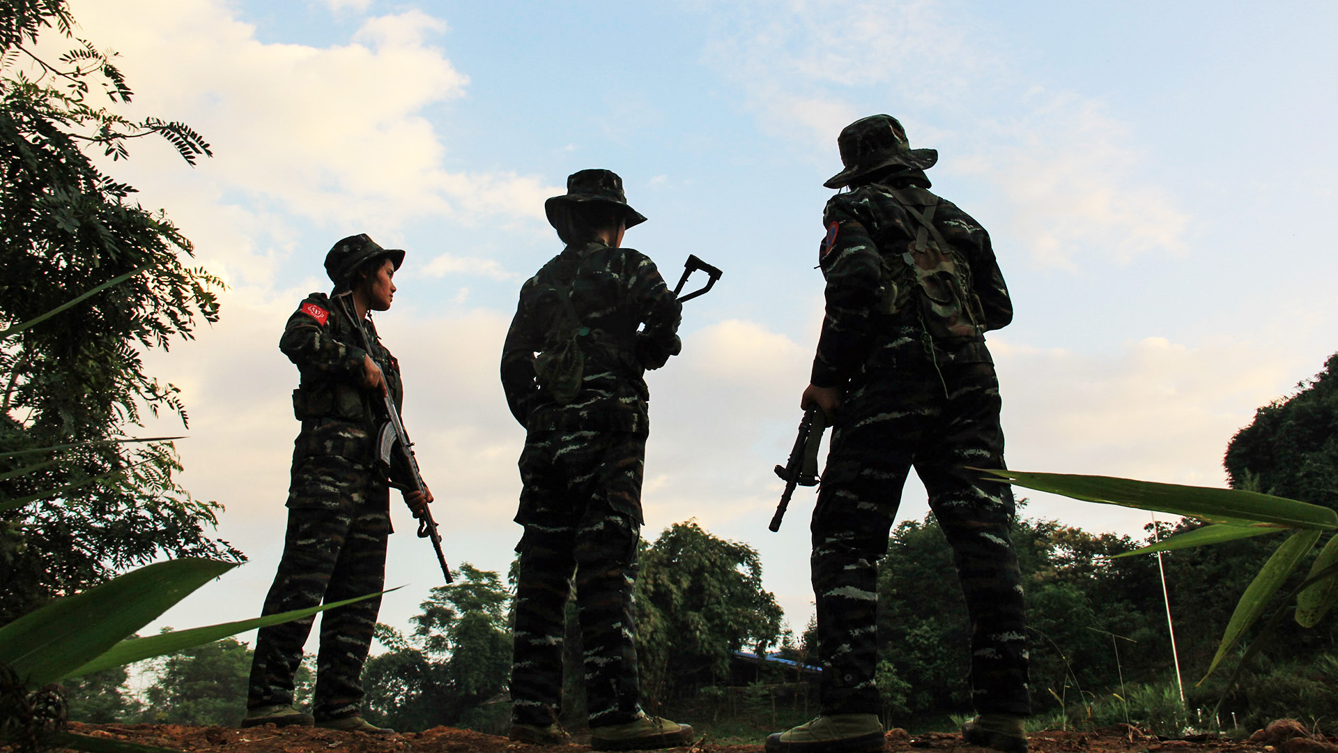 A photo of women training for combat at the Arakan Army headquarters in northern Myanmar. Many of Myanmar’s armed groups recruit women, but female soldiers are often given subordinate roles