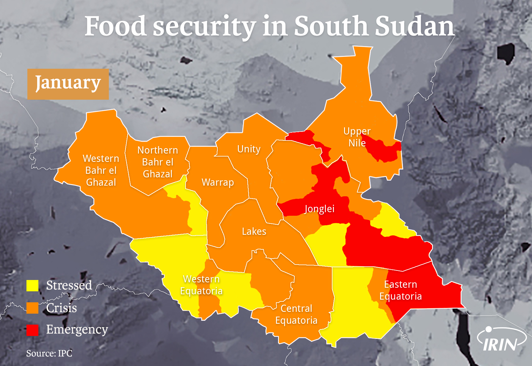 South Sudan food security map