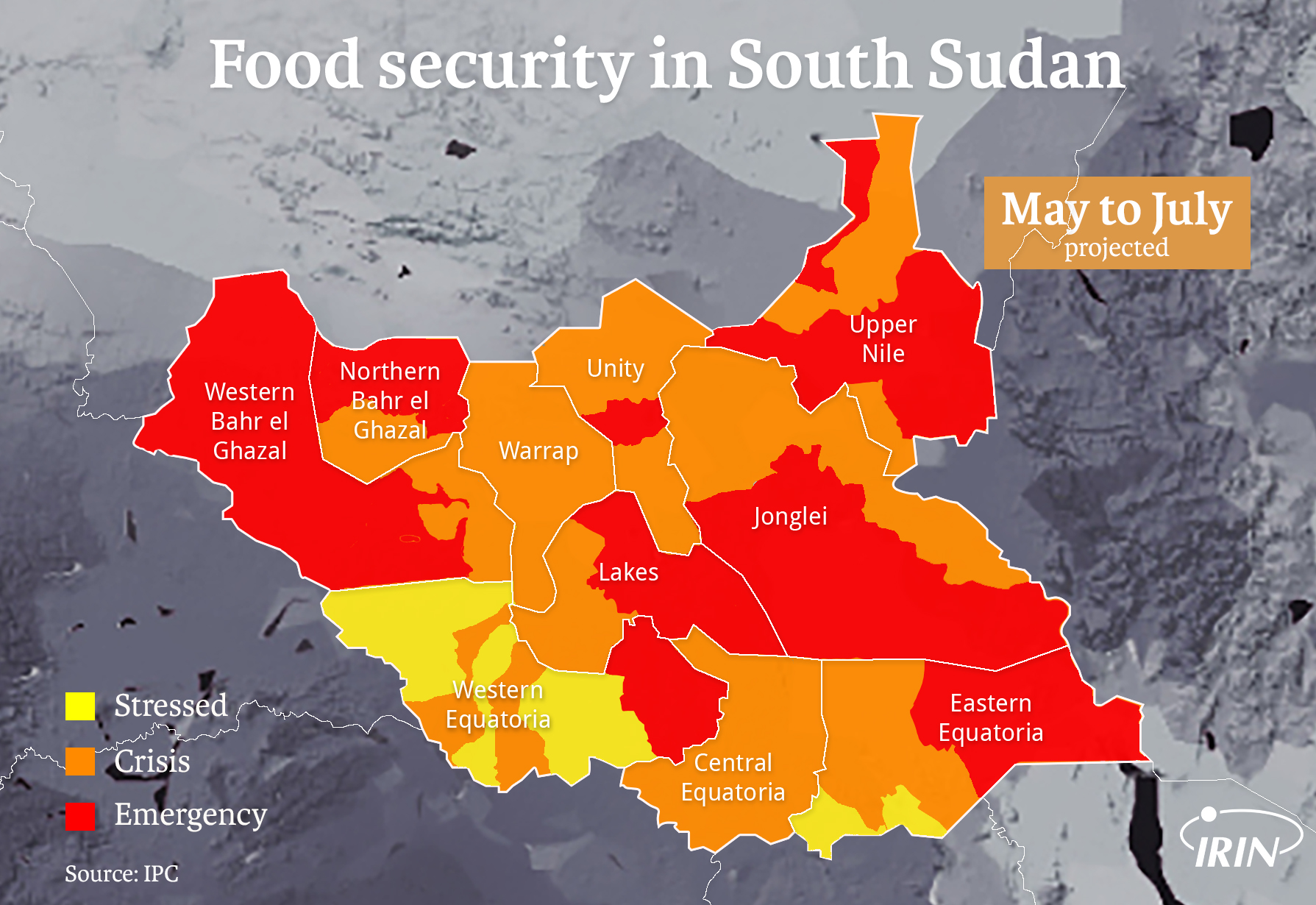 South Sudan food security map projection