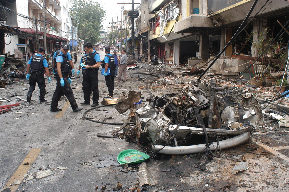 Southern Thailand car wreckage