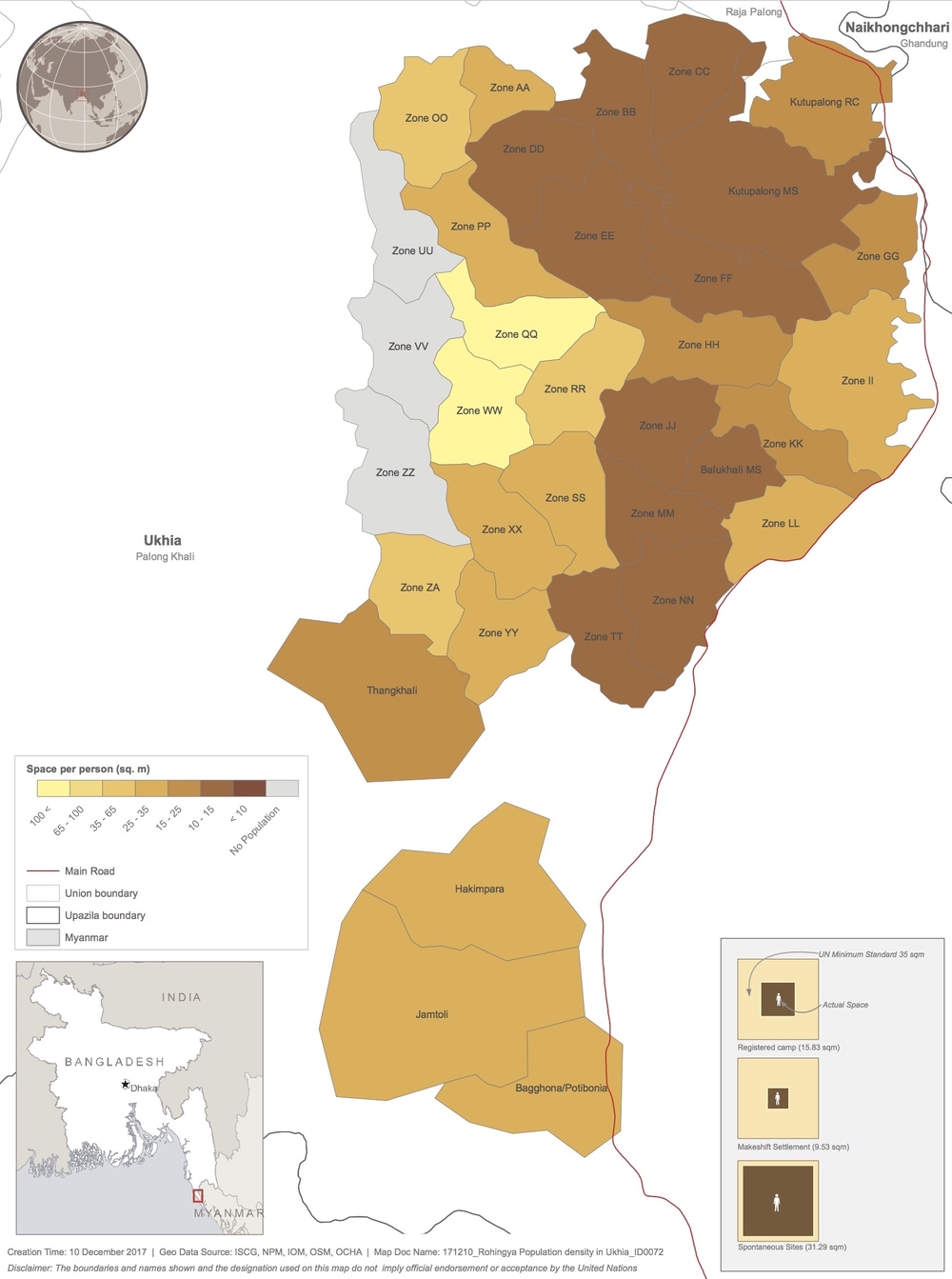Density map, Cox's Bazar