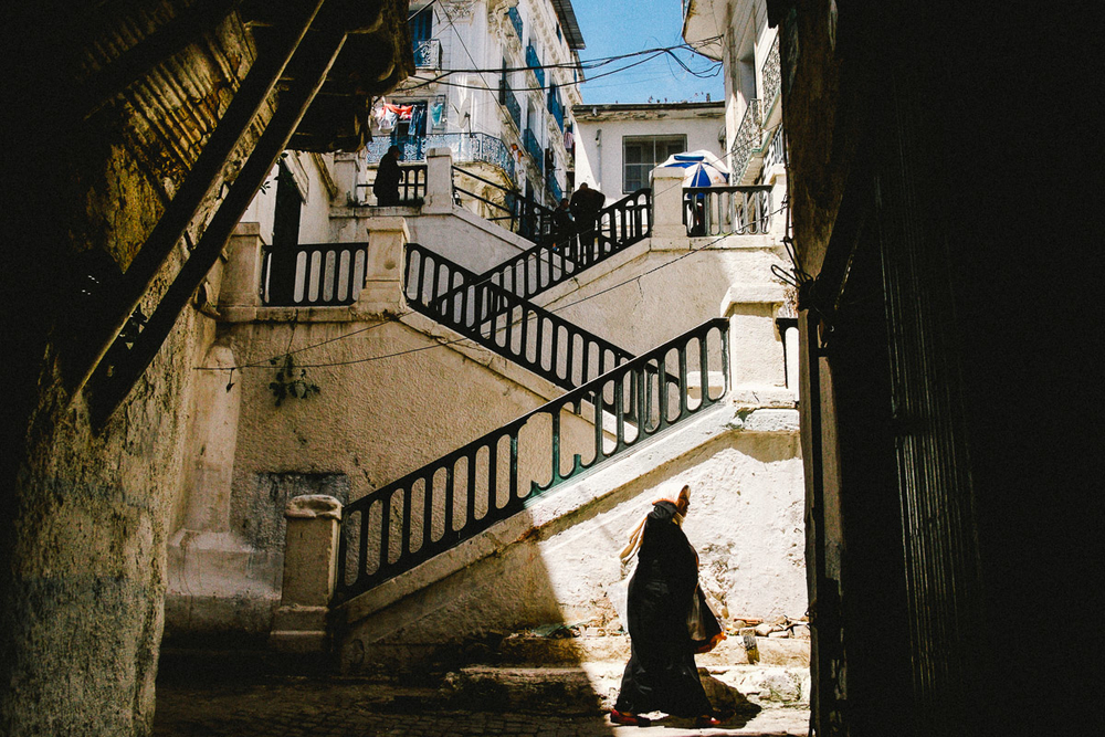 Woman and stairs
