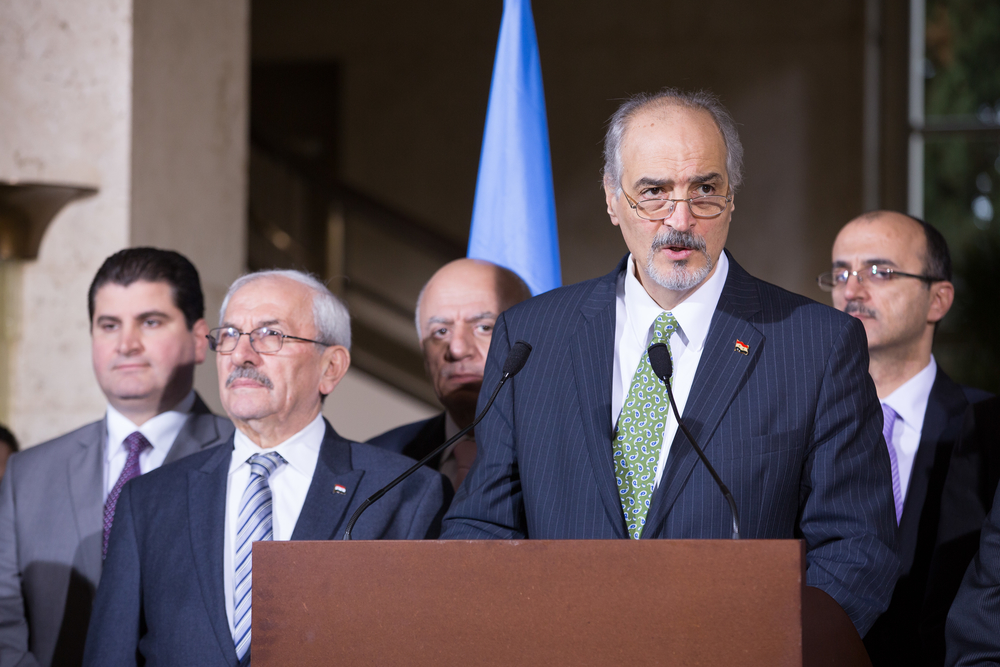 Syrian diplomat speaks to the press