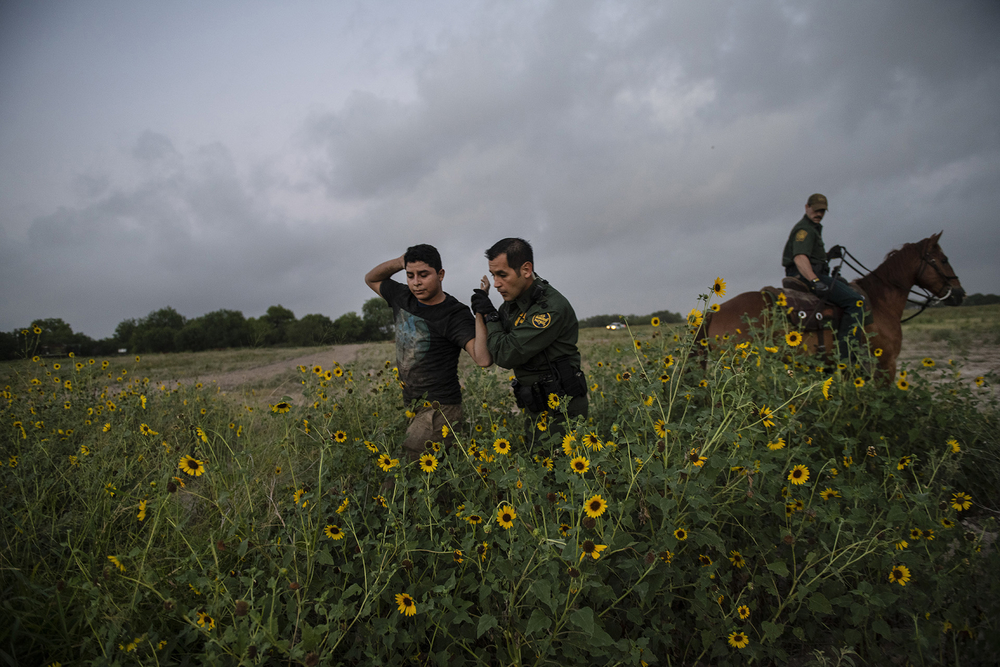 United States Border Patrol agents along the Texas border with Mexico