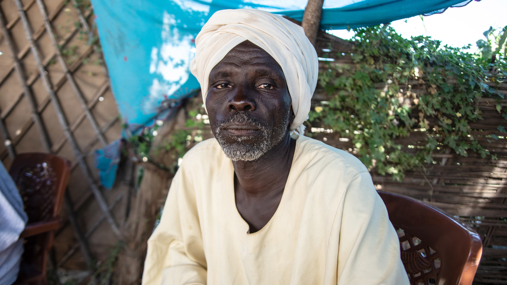 Adin Idriss, one of countless civilians displaced by Darfur's 16-year war, in a camp for the displaced near the city of El Fasher.