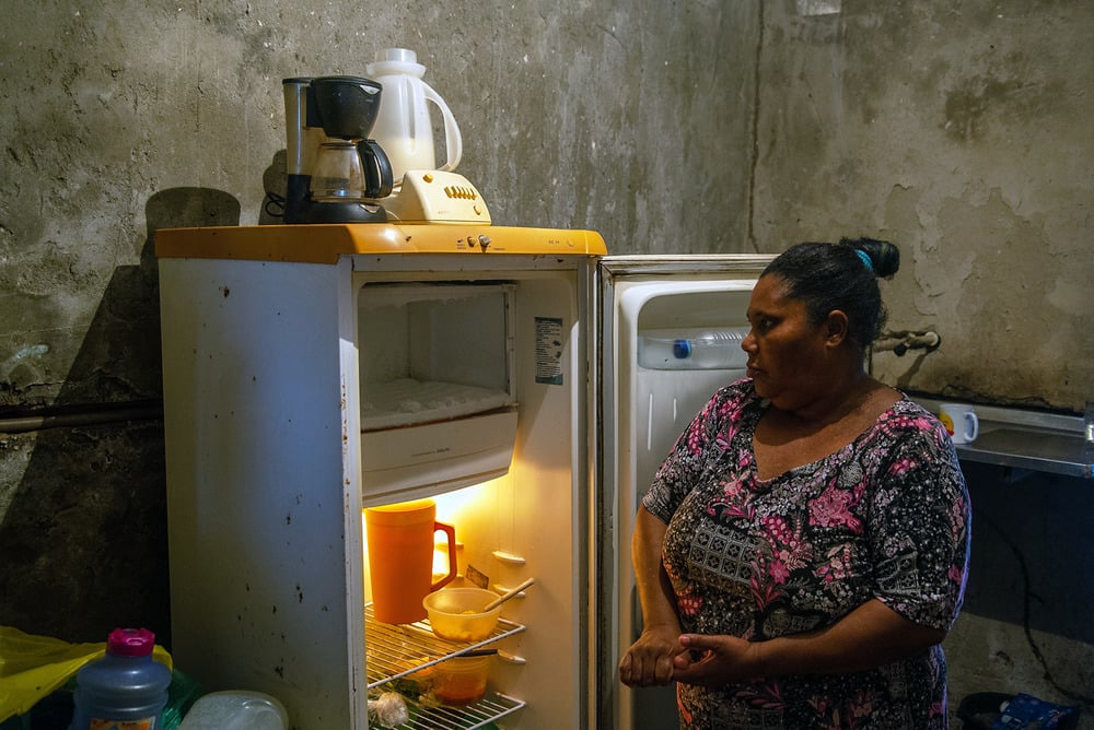 Flordenice Souza, 54, lives in the Sussuarana neighbourhood in Salvador. Since the pandemic began, she has struggled to buy food for her family and relies on the donations she receives from CUFA.
