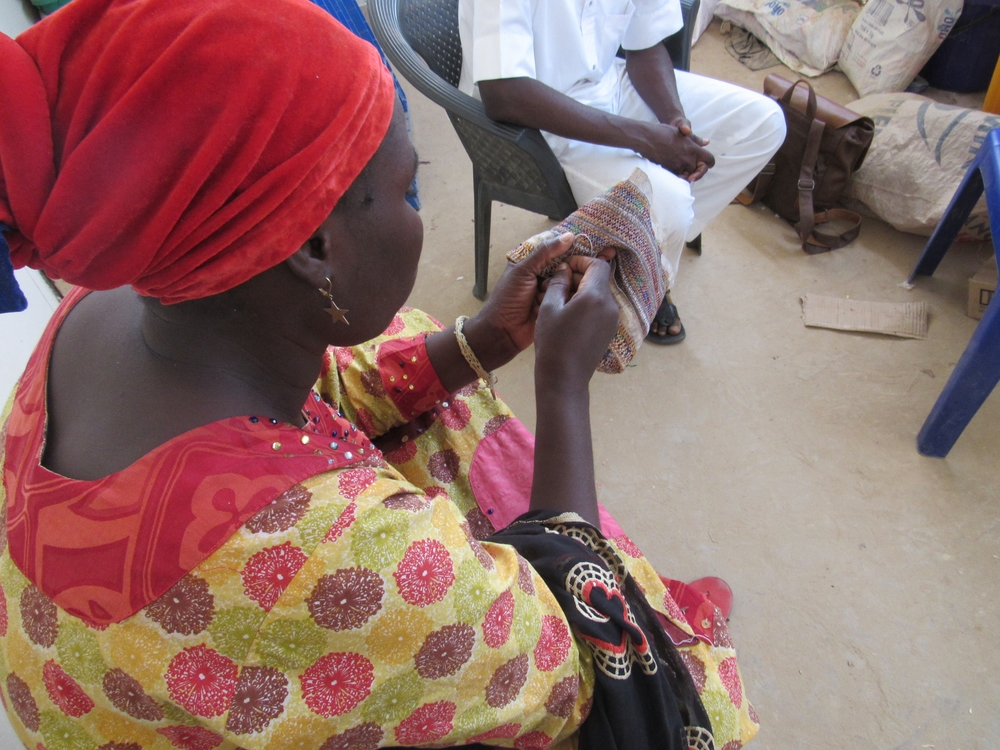 Sewing a prayer cap