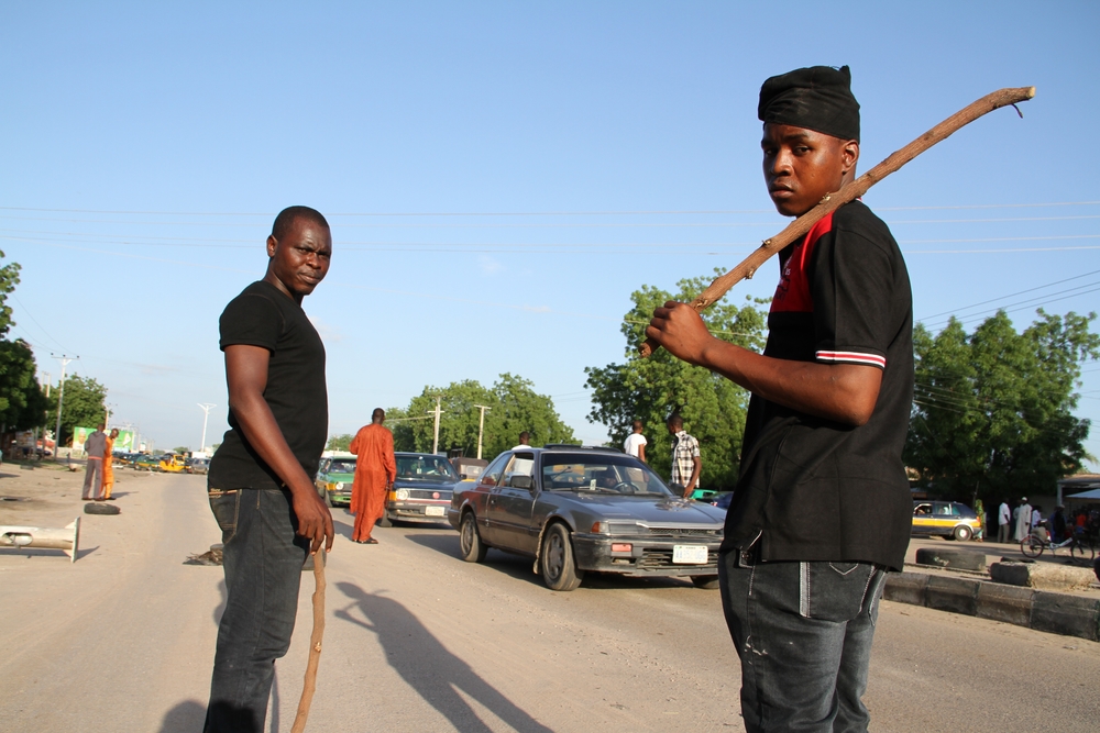 Civilian Joint Task Force road block in Maiduguri