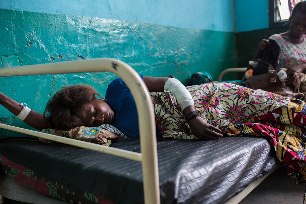 A victim of a massacre last year in the village of Fitchama receives treatment at Tchomia General Hospital.
