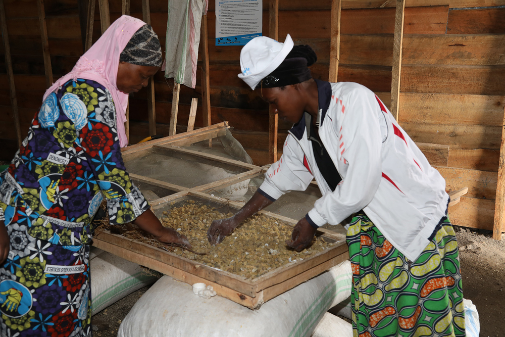 Beneficiaries of a project supporting victims of sexual exploitation and abuse in Sake, North Kivu province