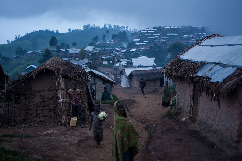 Settlement for people displaced by conflict in Mpati village, North Kivu.