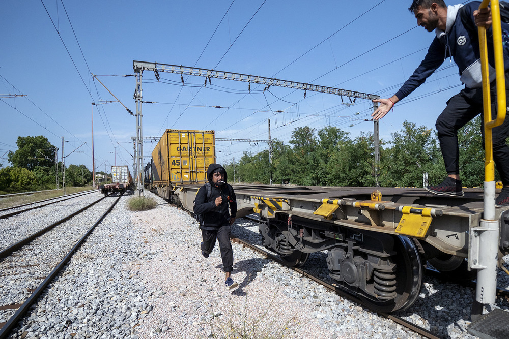 On Greece’s borders with Albania and North Macedonia, refugees seek to continue their trip up north, often jumping on trains or passing through the Balkan route by foot.