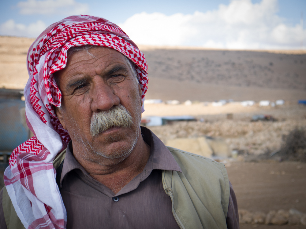 A Kurdish man on top of Mount Sinjar
