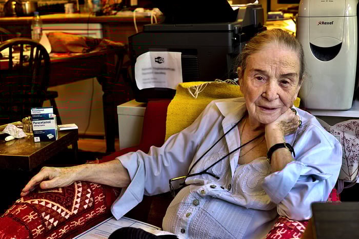 Refugee advocate and academic Barbara Harrell-Bond, at home in June 2017
