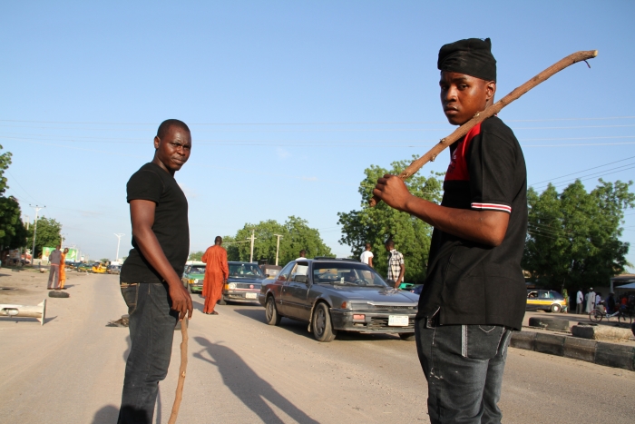 Civilian Joint Task Force road block in Maiduguri
