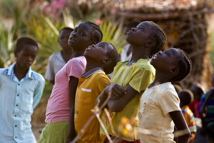 Students look up South Kordofan