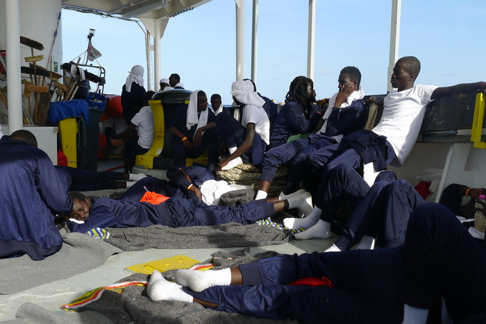 People on rescue boat