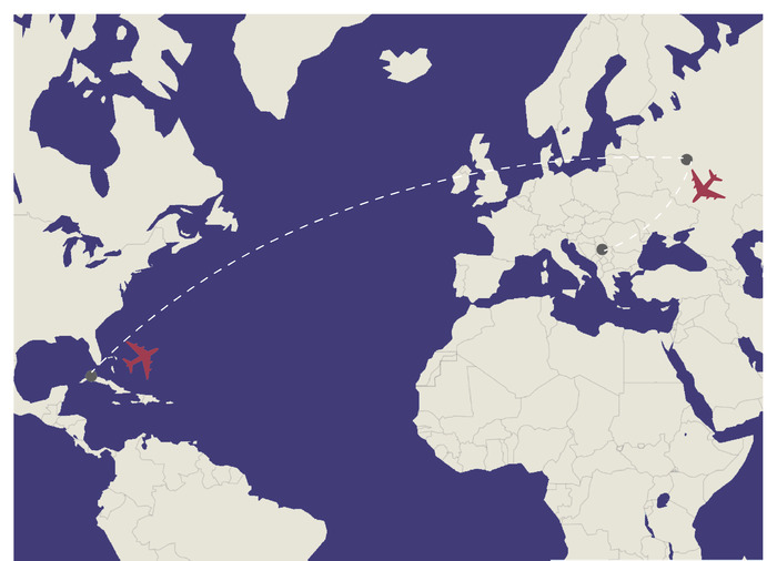 A recent migration route for Cubans trying to claim asylum in the EU involves a flight from Cuba to Russia and then an overland journey.