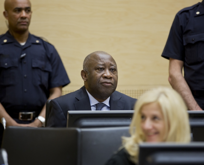 Laurent Gbagbo in Courtroom 1 of the International Criminal Court