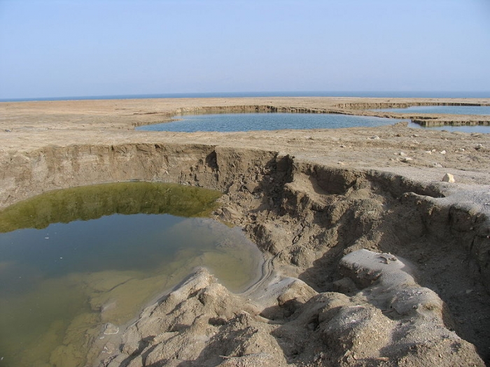 There are an increasing number of sink holes in the southern shores of the Dead Sea as a result of shrinking water levels