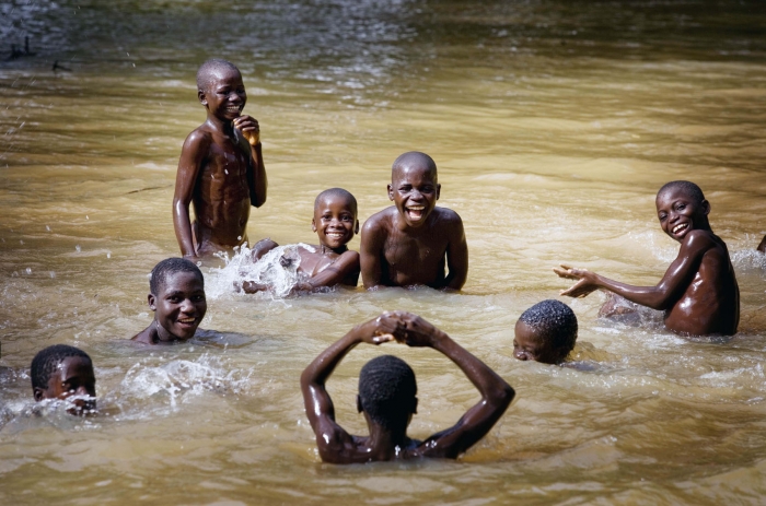 Young boys swim in a river in Kachia, in Kaduna State Nigeria. 18th September, 2009