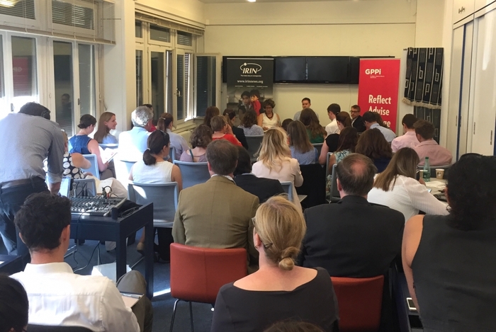 Participants at IRIN's breakfast meeting on the Grand Bargain