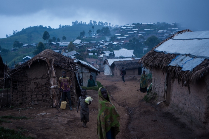 Settlement for people displaced by conflict in Mpati village, North Kivu.