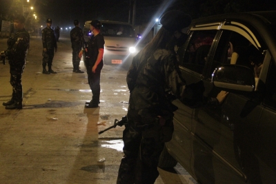 Soldiers searched vehicles of residents fleeing Marawi