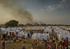 Evening approaches at the Dzaipi transit centre in northern Uganda, where UNHCR has erected tents for many of the refugees