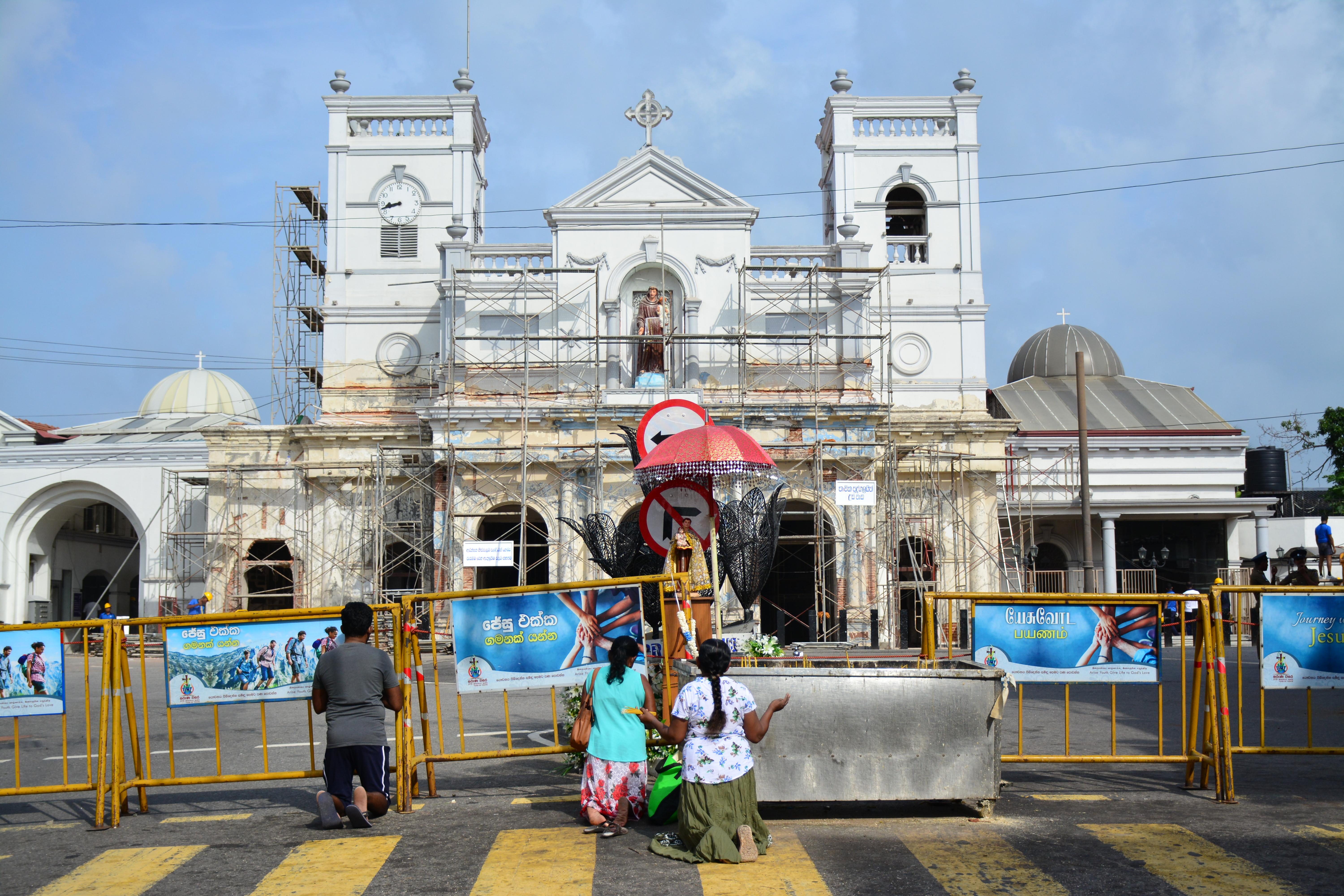Photo of shrine in Colombo, Sri Lanka after suicide blasts.