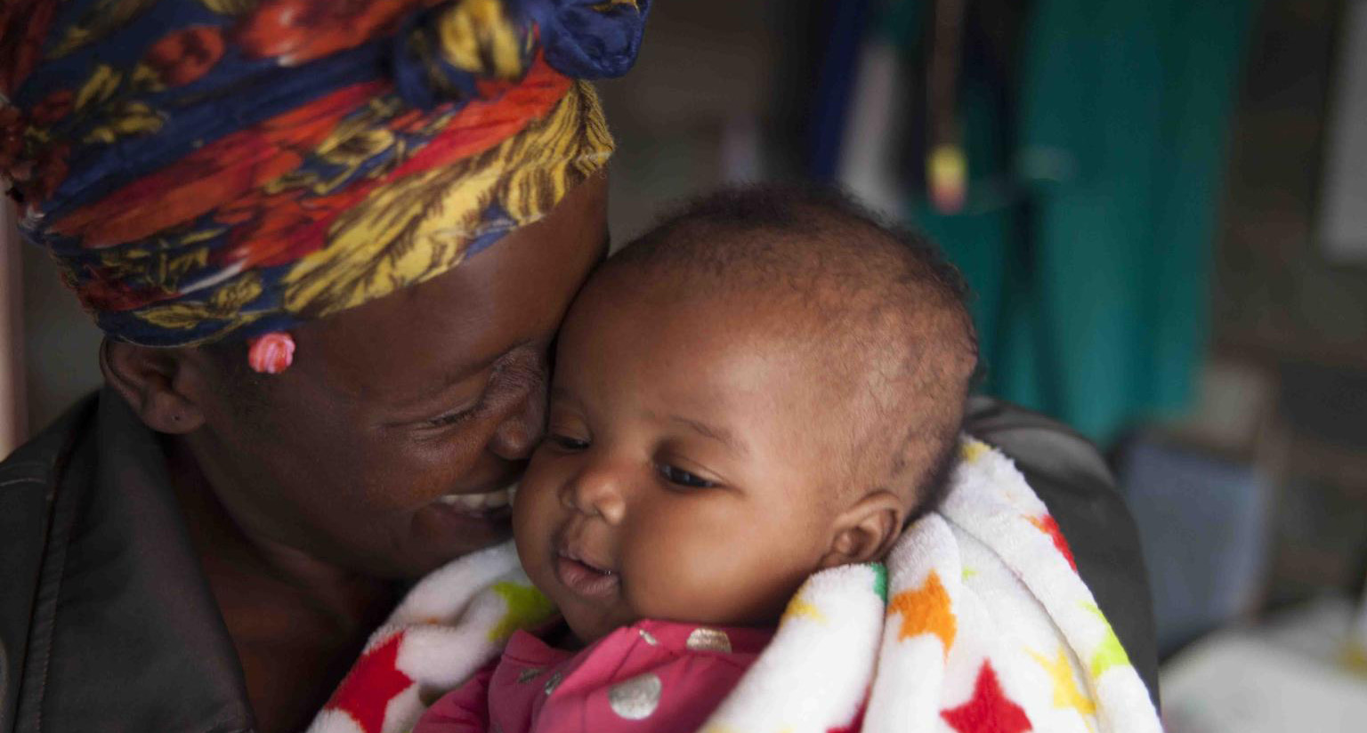 Siphiwe Khumalo, 37, and her newborn baby, Lundiwe in South Africa. Siphiwe was already on life-long antiretroviral treatment when she fell pregnant with Lundiwe.