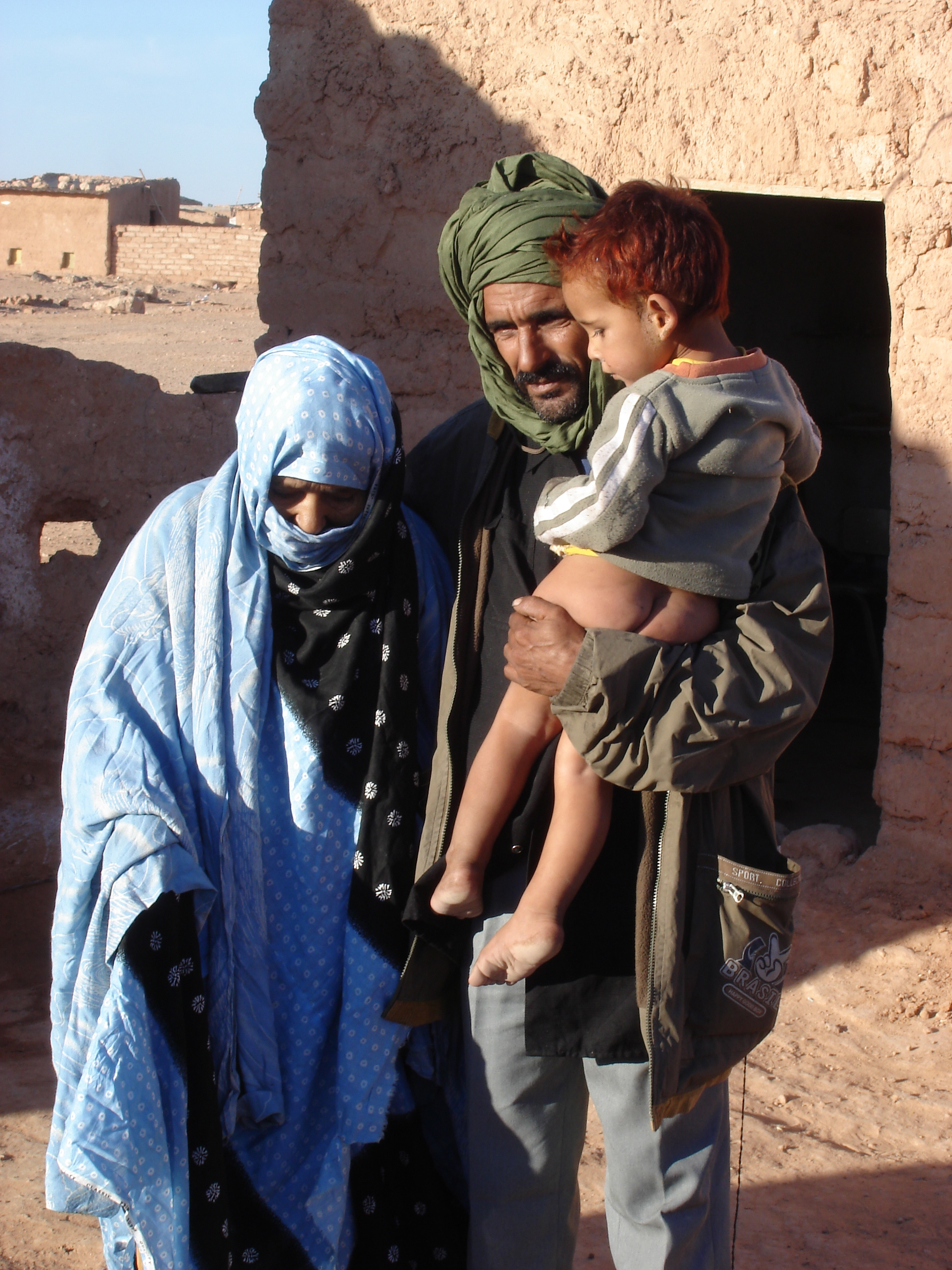 A man with his family, one of the Sahrawi people, Western Sahara, April