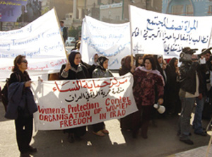 [Iraq] Women's demo in Baghdad (demonstration by women's groups again asking for annuling the decision 137 altogether and asking for more rights for women in elections)