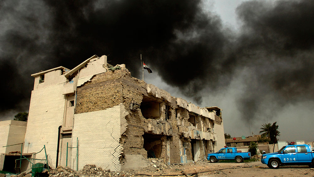 A Baghdad police station bombed on 9 May 2007. Violence in Iraq has reached intolerable levels