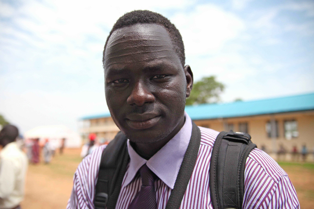 Bol Duop at a transit site for returnees to South Sudan on the outskirts of the capital Juba